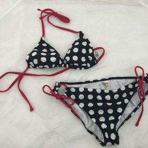 Roxy Polka Dot String Bikini Top & Bottom